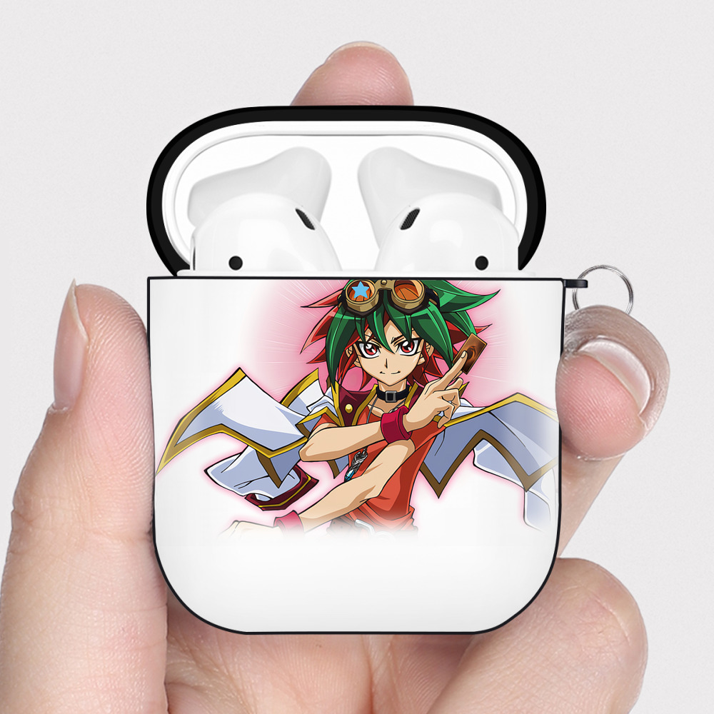 （画像用） 遊☆戯☆王 Yu-Gi-Oh! AirPods 第2世代保護ケース ハードシェル ブラック 耐衝撃・防指紋・カラビナ付き