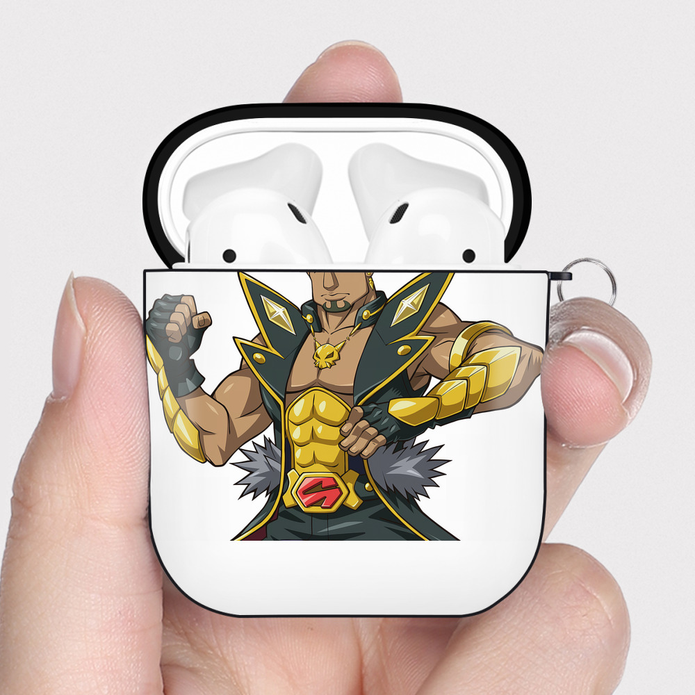 （画像用） 遊☆戯☆王 Yu-Gi-Oh! AirPods 第2世代保護ケース ハードシェル ブラック 耐衝撃・防指紋・カラビナ付き