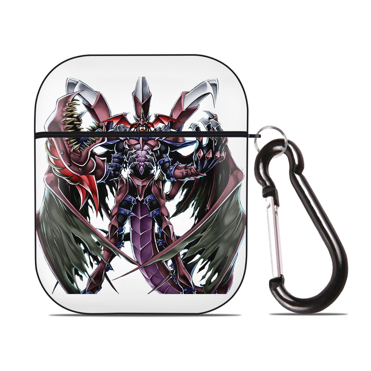 （画像用） 遊☆戯☆王 Yu-Gi-Oh! AirPods 第2世代保護ケース ハードシェル ブラック 耐衝撃・防指紋・カラビナ付き