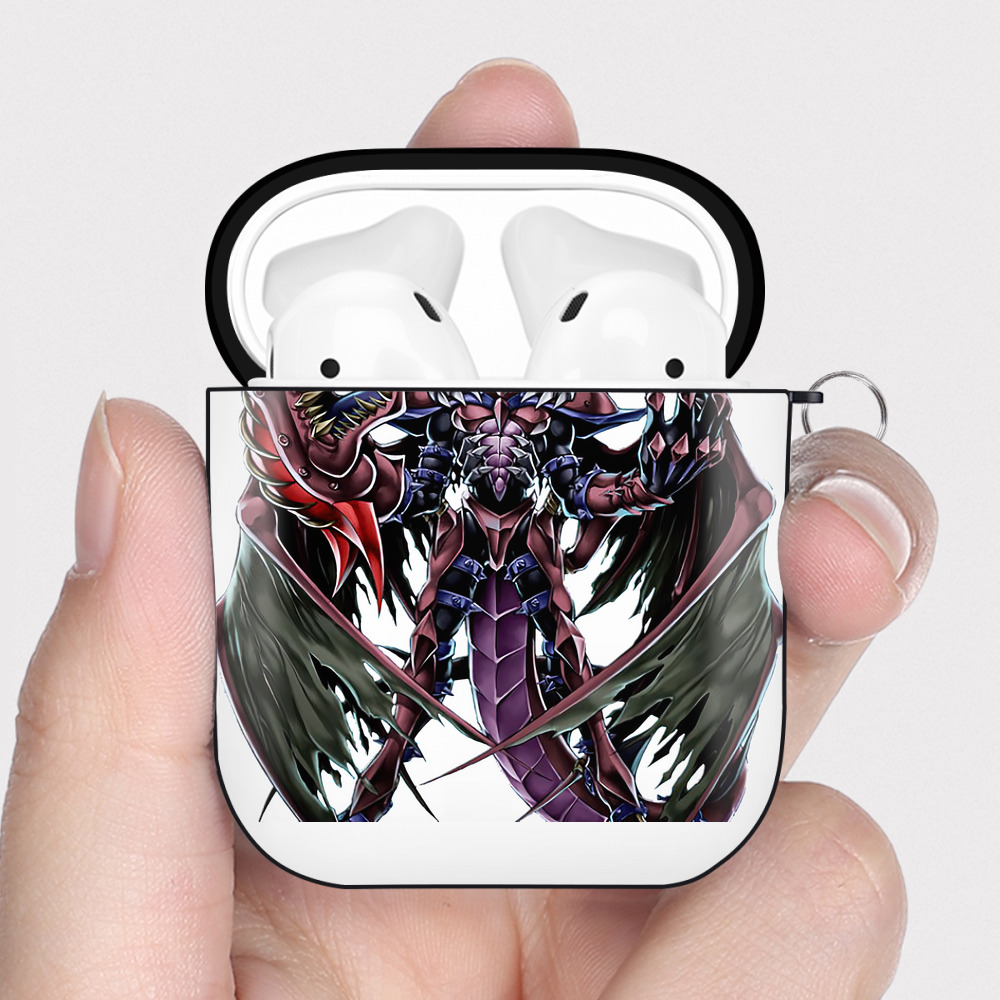 （画像用） 遊☆戯☆王 Yu-Gi-Oh! AirPods 第2世代保護ケース ハードシェル ブラック 耐衝撃・防指紋・カラビナ付き