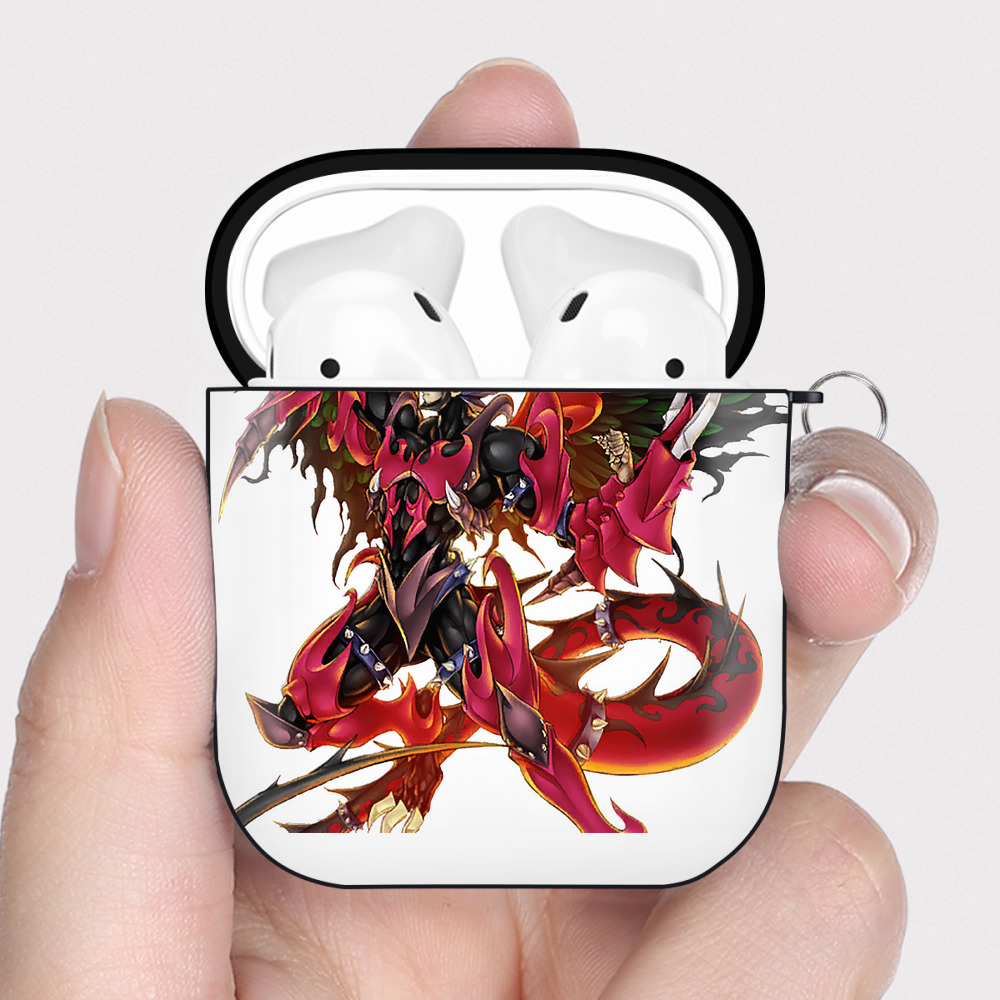（画像用） 遊☆戯☆王 Yu-Gi-Oh! AirPods 第2世代保護ケース ハードシェル ブラック 耐衝撃・防指紋・カラビナ付き
