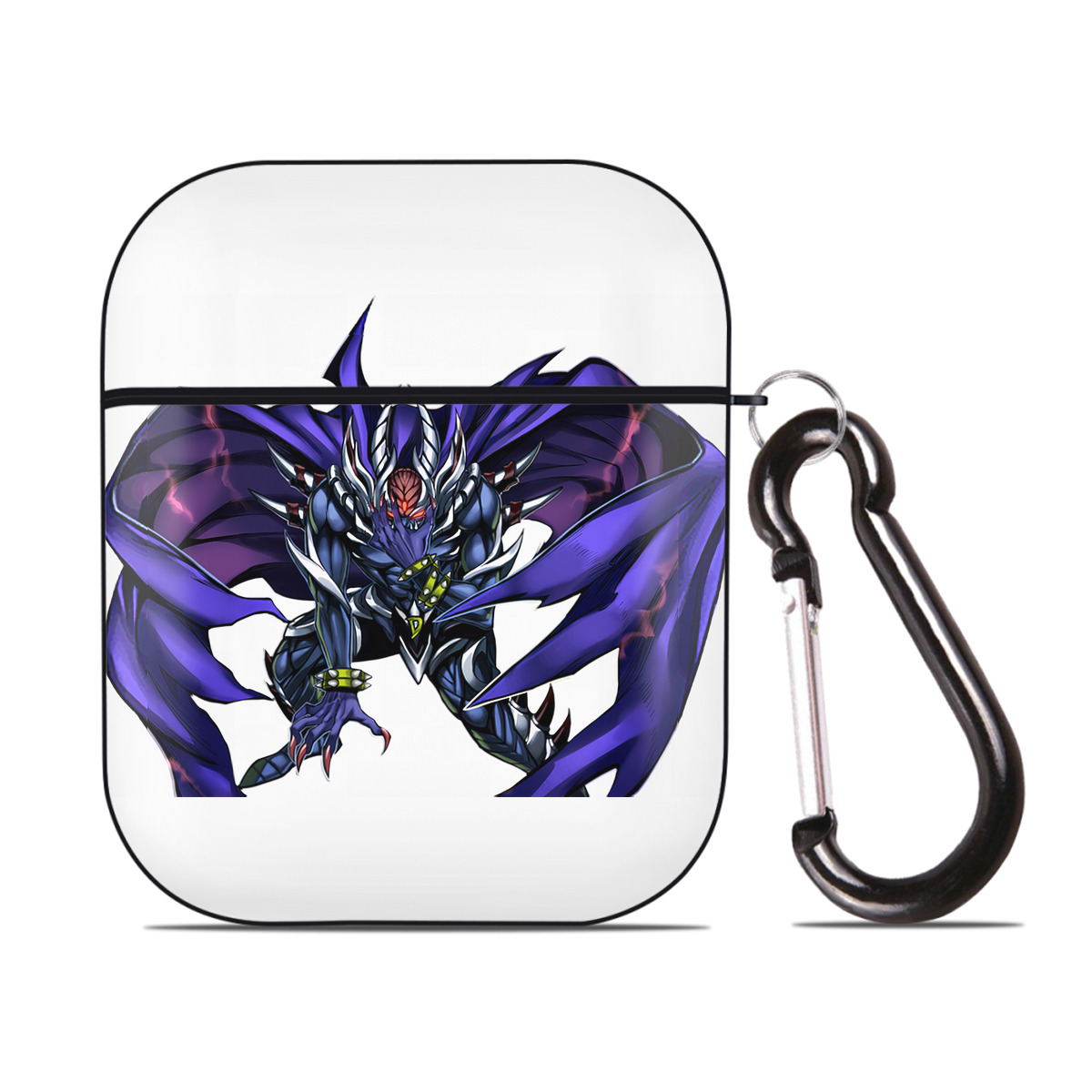 （画像用） 遊☆戯☆王 Yu-Gi-Oh! AirPods 第2世代保護ケース ハードシェル ブラック 耐衝撃・防指紋・カラビナ付き