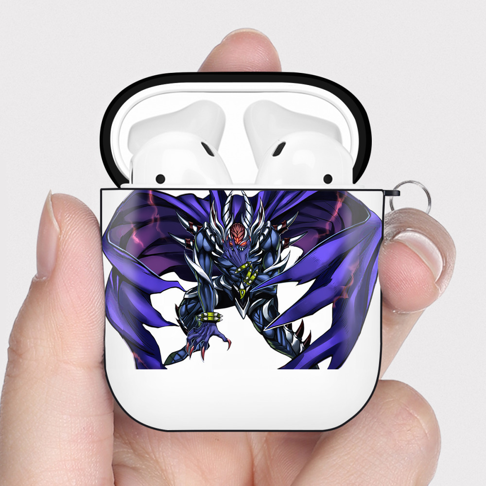 （画像用） 遊☆戯☆王 Yu-Gi-Oh! AirPods 第2世代保護ケース ハードシェル ブラック 耐衝撃・防指紋・カラビナ付き