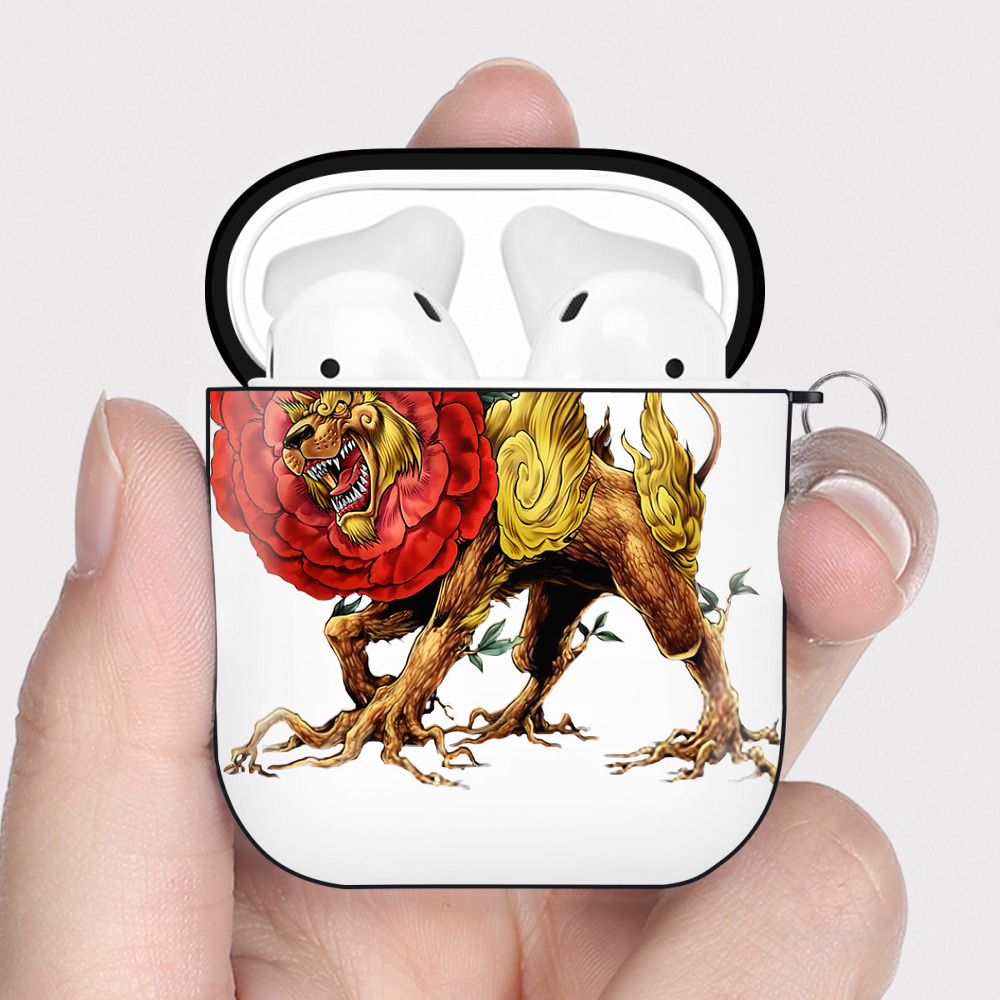 （画像用） 遊☆戯☆王 Yu-Gi-Oh! AirPods 第2世代保護ケース ハードシェル ブラック 耐衝撃・防指紋・カラビナ付き