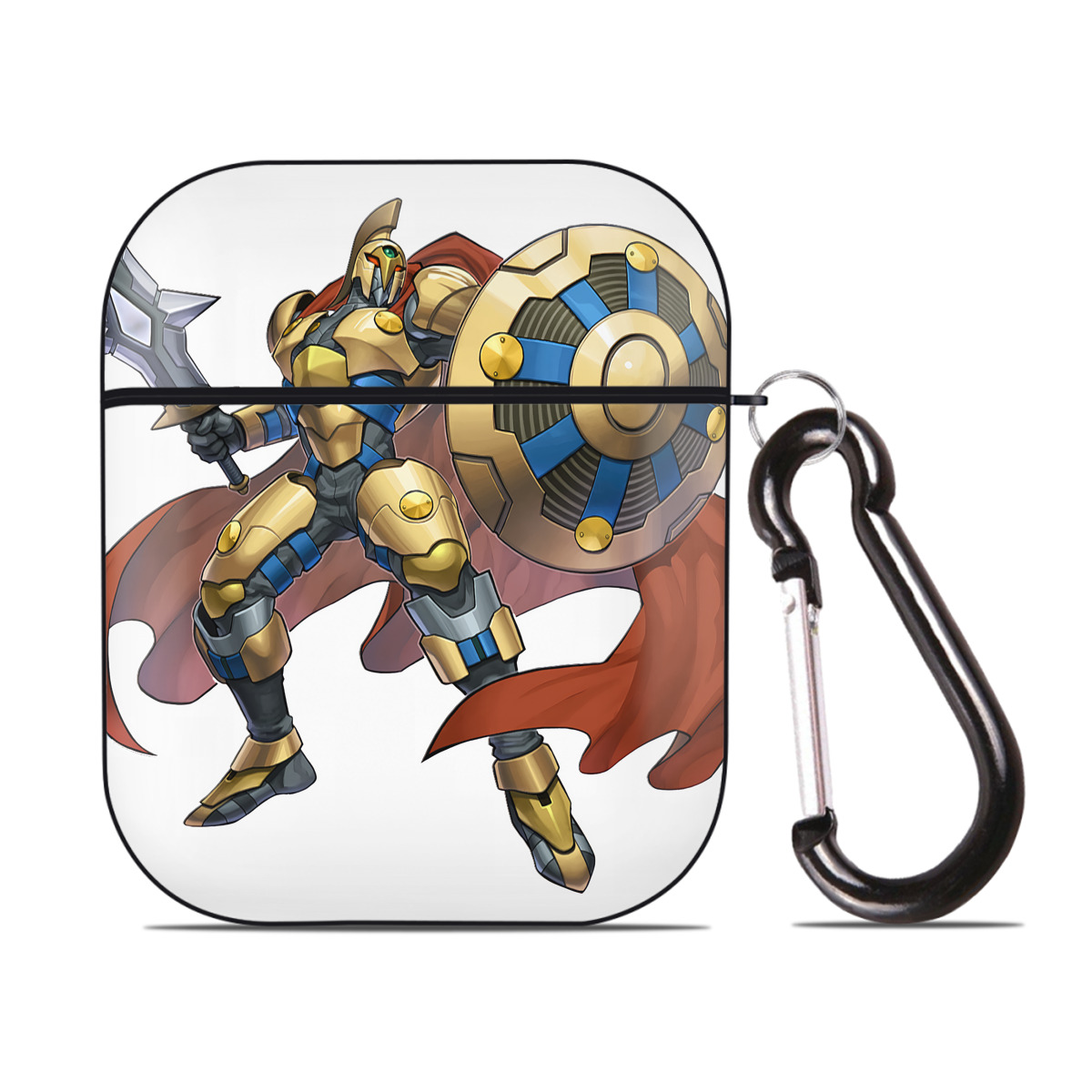 （画像用） 遊☆戯☆王 Yu-Gi-Oh! AirPods 第2世代保護ケース ハードシェル ブラック 耐衝撃・防指紋・カラビナ付き