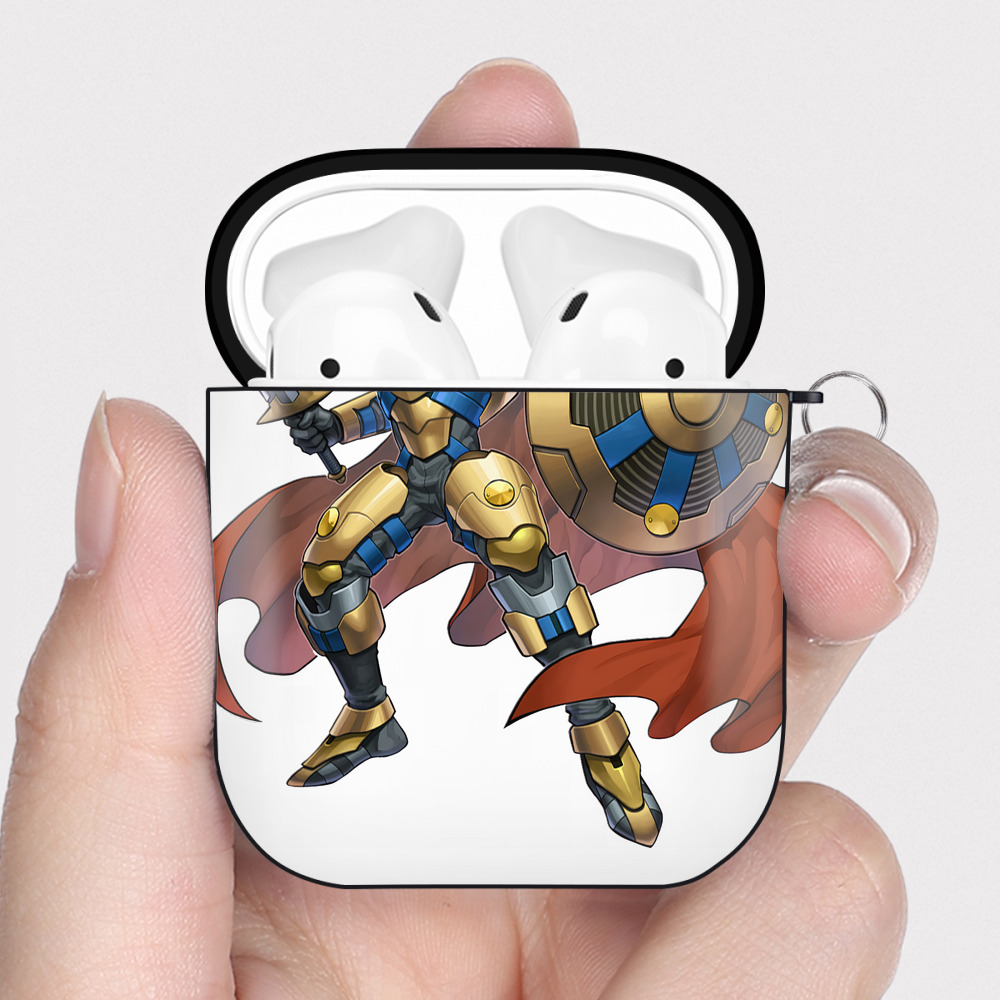 （画像用） 遊☆戯☆王 Yu-Gi-Oh! AirPods 第2世代保護ケース ハードシェル ブラック 耐衝撃・防指紋・カラビナ付き