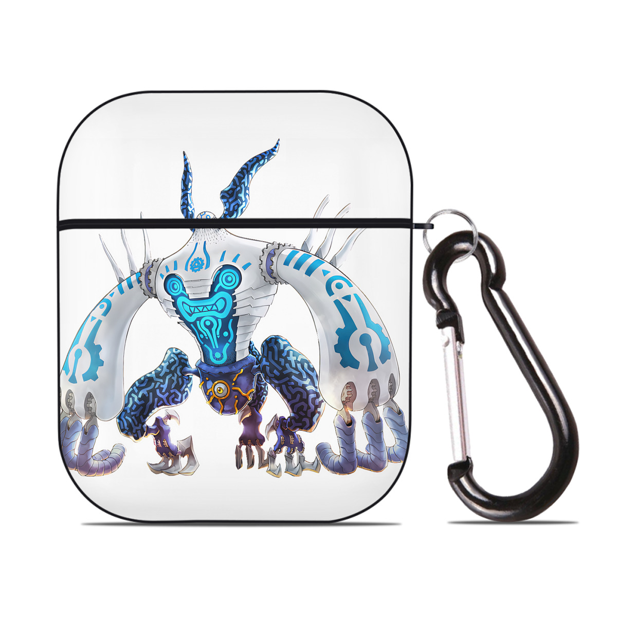 （画像用） 遊☆戯☆王 Yu-Gi-Oh! AirPods 第2世代保護ケース ハードシェル ブラック 耐衝撃・防指紋・カラビナ付き