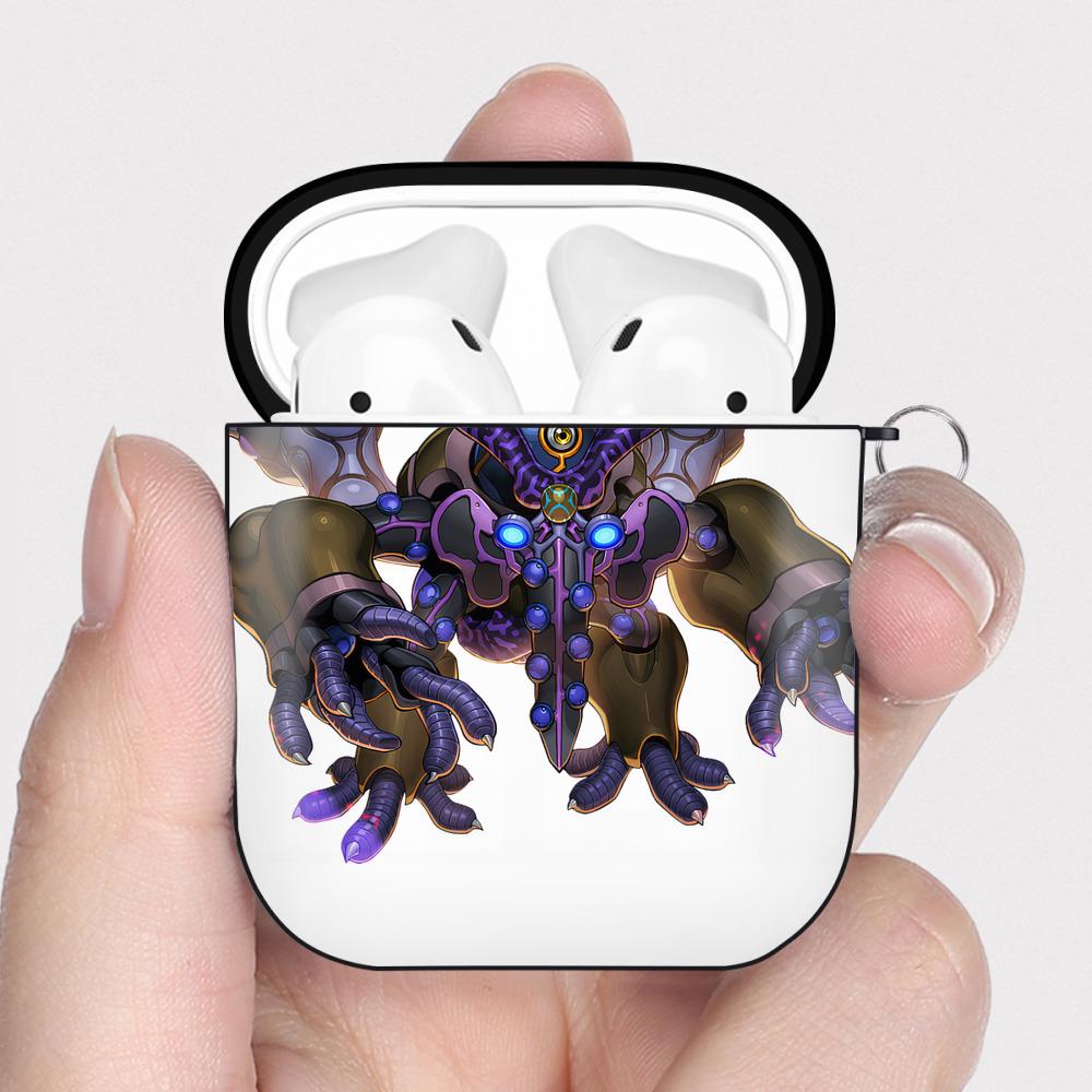 （画像用） 遊☆戯☆王 Yu-Gi-Oh! AirPods 第2世代保護ケース ハードシェル ブラック 耐衝撃・防指紋・カラビナ付き