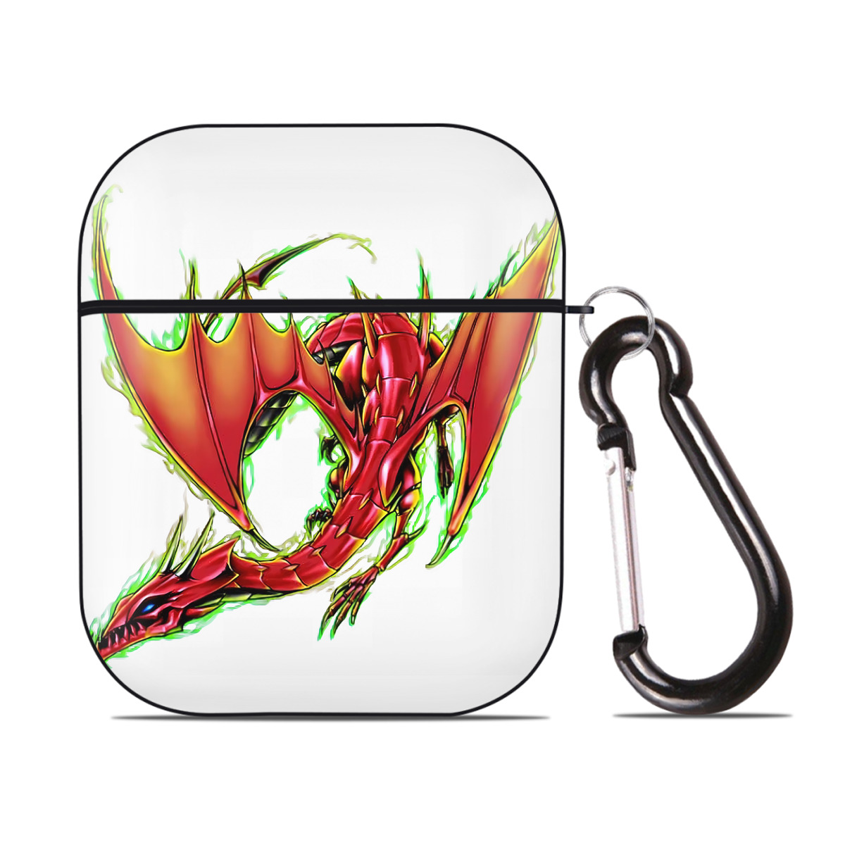 （画像用） 遊☆戯☆王 Yu-Gi-Oh! AirPods 第2世代保護ケース ハードシェル ブラック 耐衝撃・防指紋・カラビナ付き