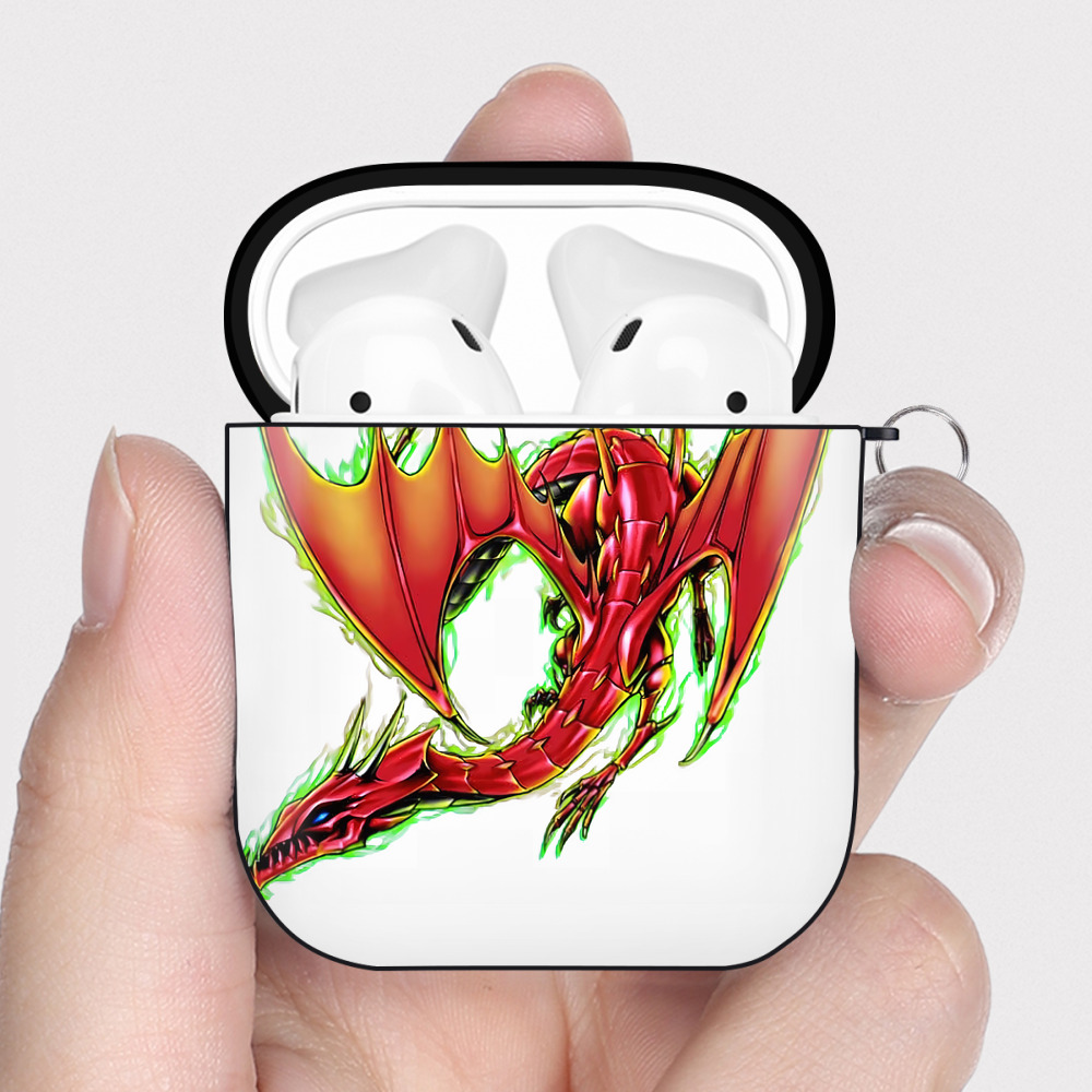 （画像用） 遊☆戯☆王 Yu-Gi-Oh! AirPods 第2世代保護ケース ハードシェル ブラック 耐衝撃・防指紋・カラビナ付き