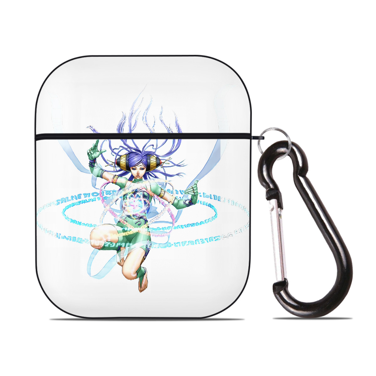 （画像用） 遊☆戯☆王 Yu-Gi-Oh! AirPods 第2世代保護ケース ハードシェル ブラック 耐衝撃・防指紋・カラビナ付き