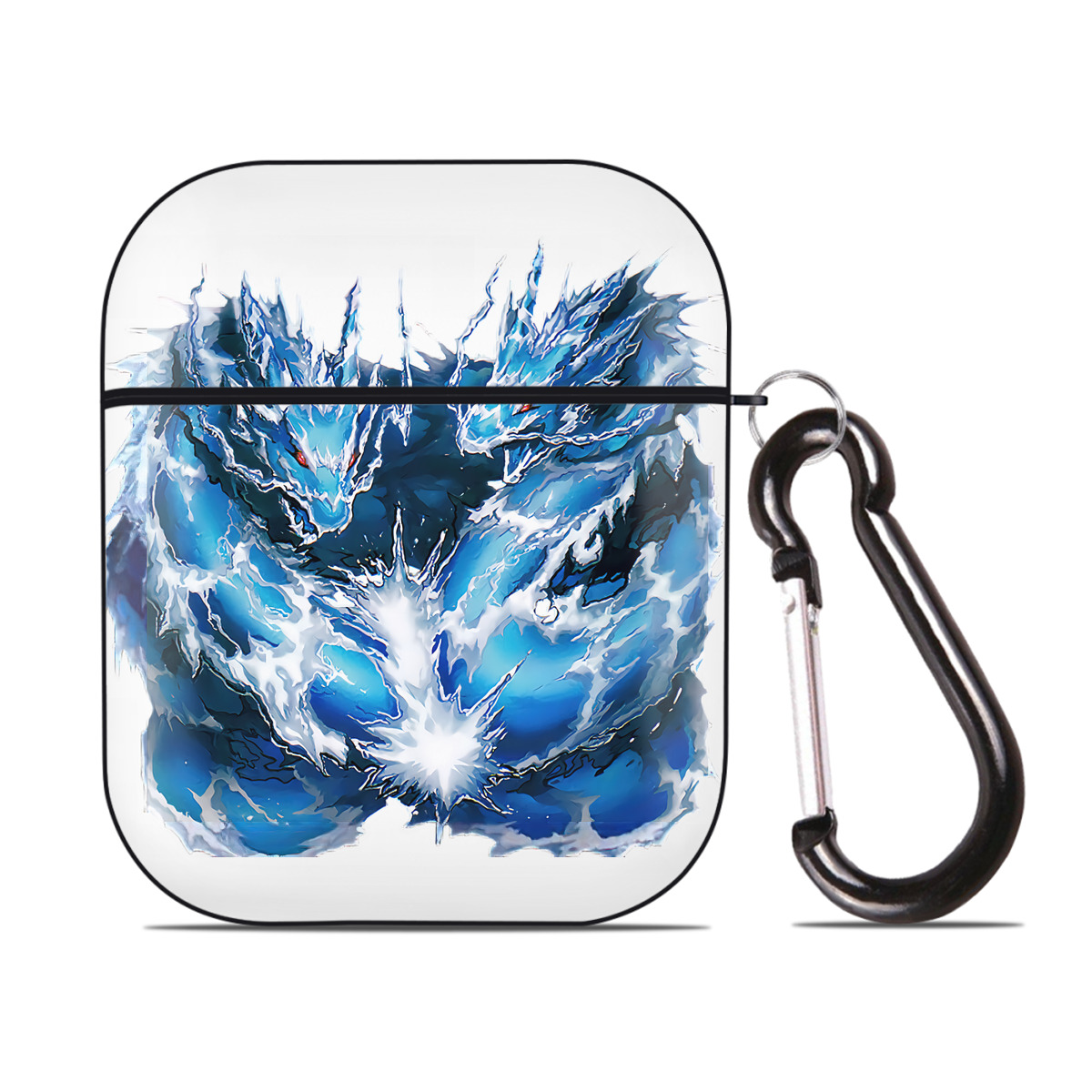 （画像用） 遊☆戯☆王 Yu-Gi-Oh! AirPods 第2世代保護ケース ハードシェル ブラック 耐衝撃・防指紋・カラビナ付き