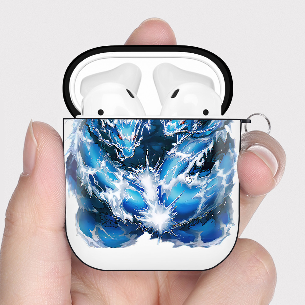 （画像用） 遊☆戯☆王 Yu-Gi-Oh! AirPods 第2世代保護ケース ハードシェル ブラック 耐衝撃・防指紋・カラビナ付き