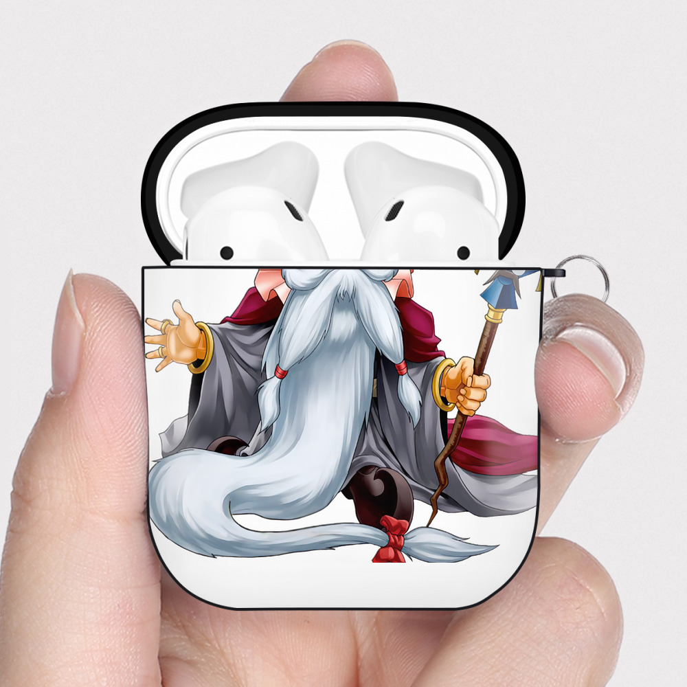 （画像用） 遊☆戯☆王 Yu-Gi-Oh! AirPods 第2世代保護ケース ハードシェル ブラック 耐衝撃・防指紋・カラビナ付き