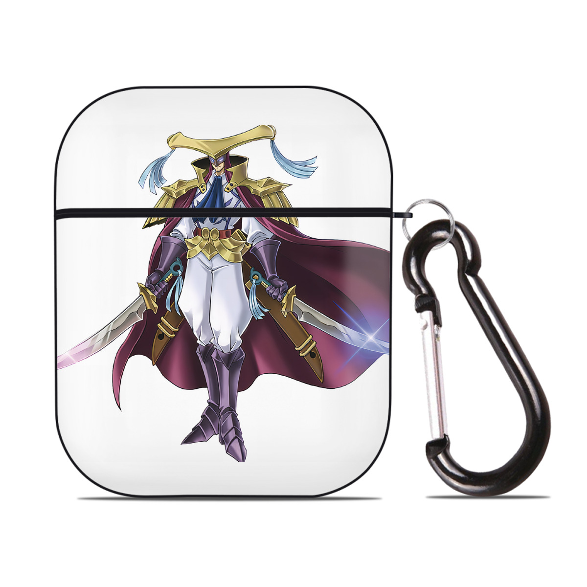 （画像用） 遊☆戯☆王 Yu-Gi-Oh! AirPods 第2世代保護ケース ハードシェル ブラック 耐衝撃・防指紋・カラビナ付き