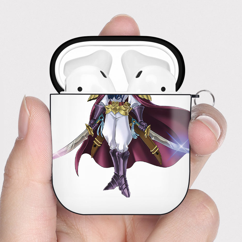 （画像用） 遊☆戯☆王 Yu-Gi-Oh! AirPods 第2世代保護ケース ハードシェル ブラック 耐衝撃・防指紋・カラビナ付き