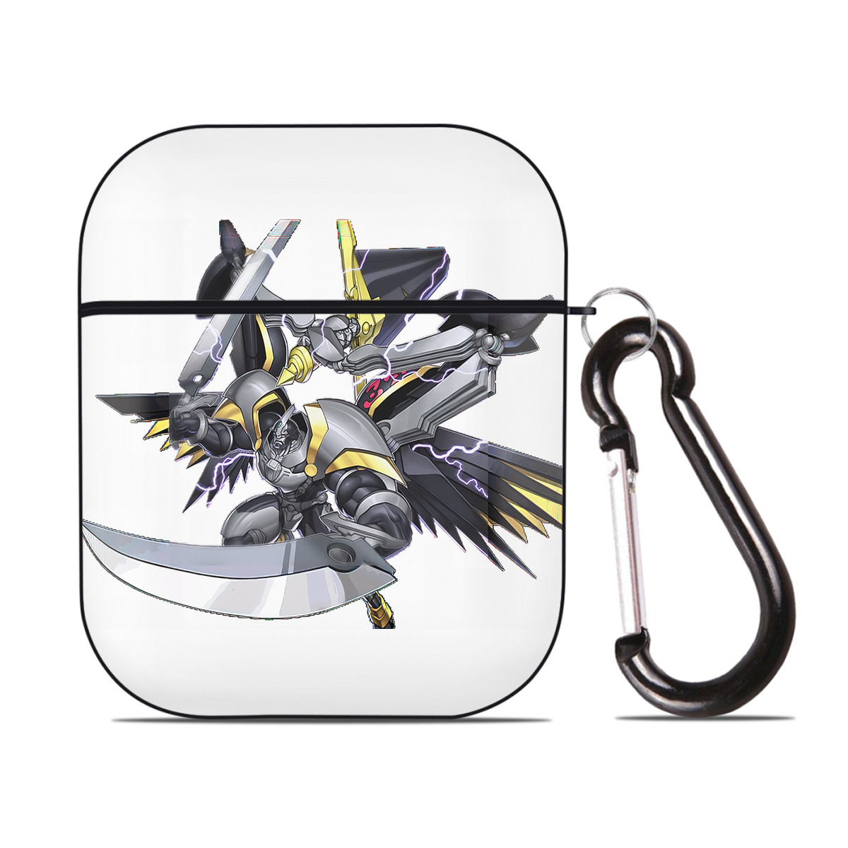 （画像用） 遊☆戯☆王 Yu-Gi-Oh! AirPods 第2世代保護ケース ハードシェル ブラック 耐衝撃・防指紋・カラビナ付き