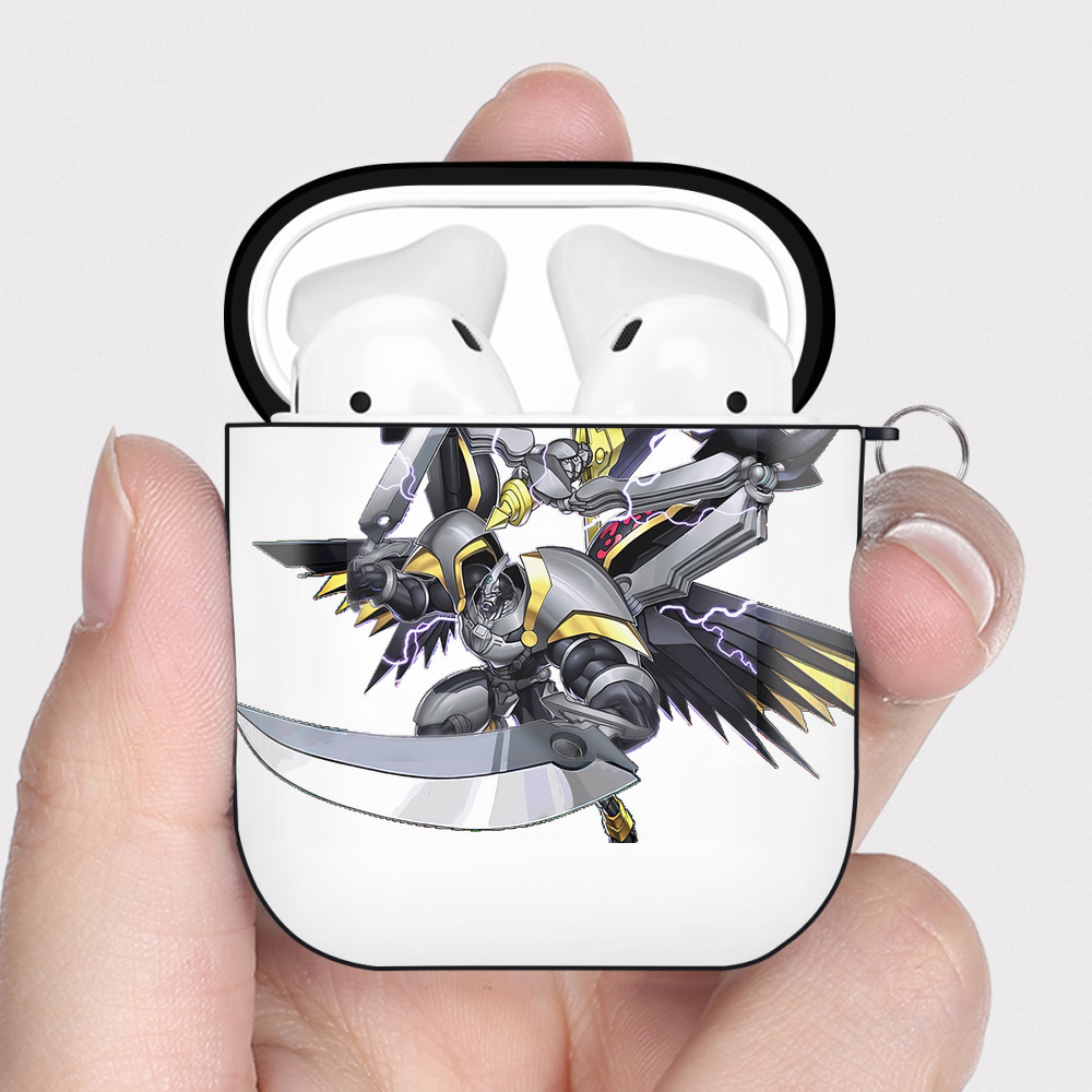 （画像用） 遊☆戯☆王 Yu-Gi-Oh! AirPods 第2世代保護ケース ハードシェル ブラック 耐衝撃・防指紋・カラビナ付き