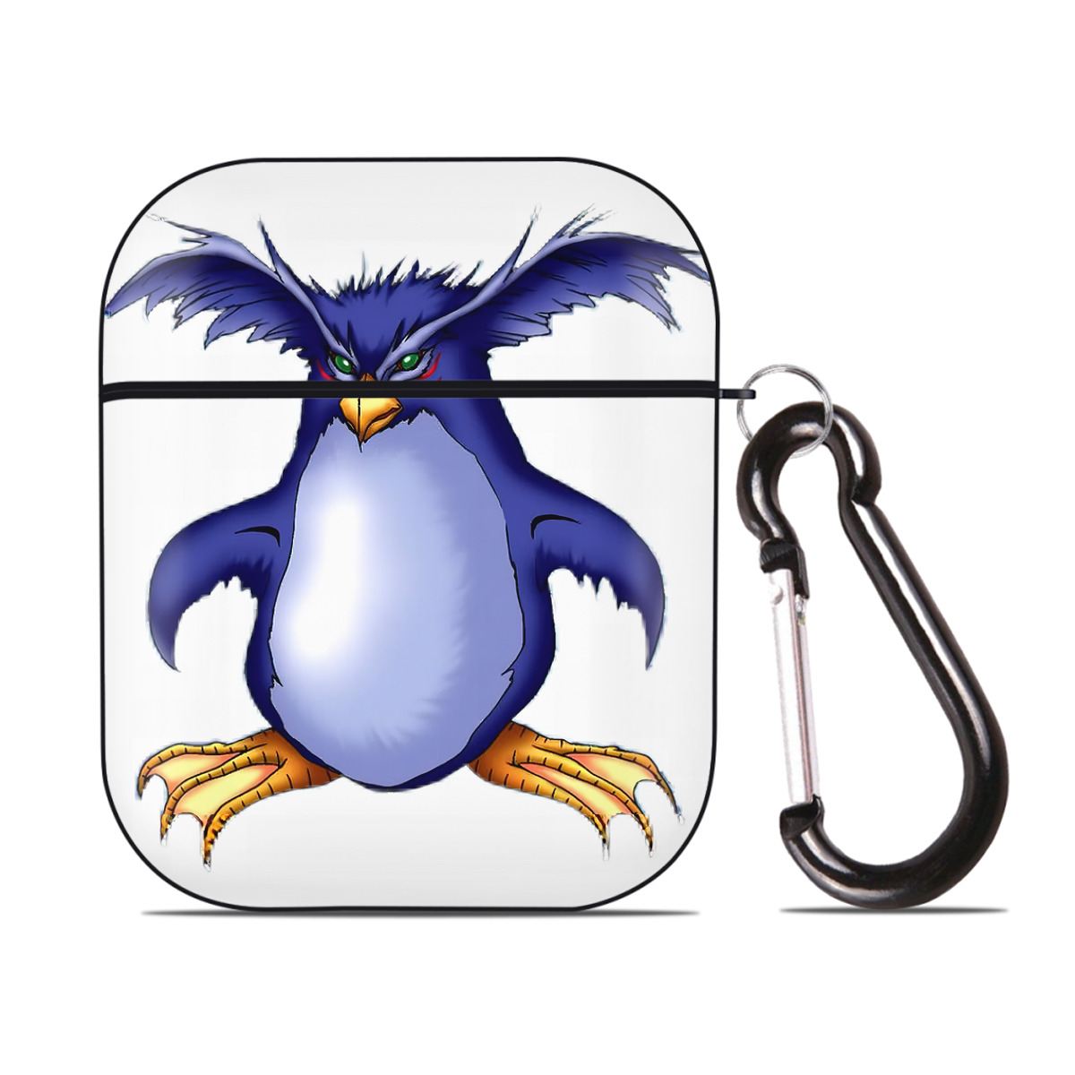 （画像用） 遊☆戯☆王 Yu-Gi-Oh! AirPods 第2世代保護ケース ハードシェル ブラック 耐衝撃・防指紋・カラビナ付き