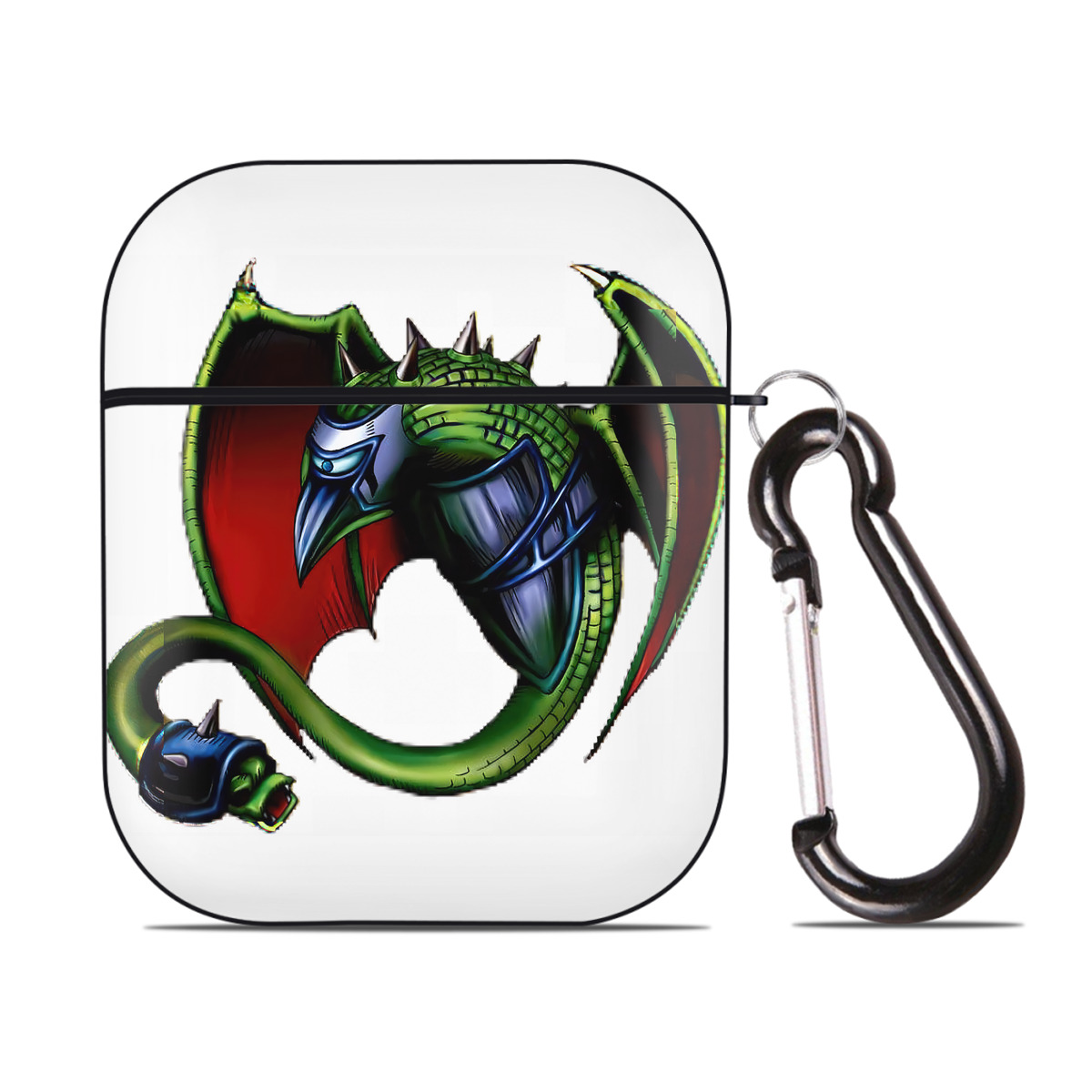 （画像用） 遊☆戯☆王 Yu-Gi-Oh! AirPods 第2世代保護ケース ハードシェル ブラック 耐衝撃・防指紋・カラビナ付き