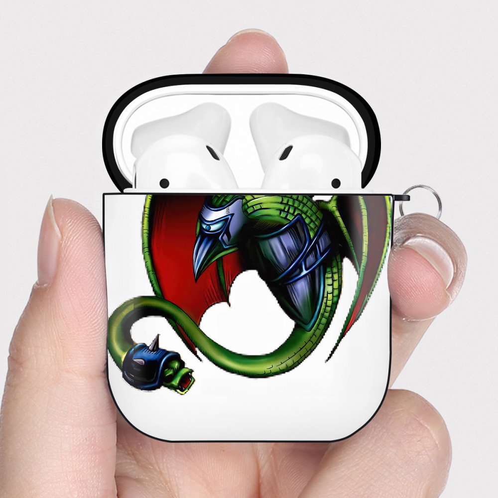 （画像用） 遊☆戯☆王 Yu-Gi-Oh! AirPods 第2世代保護ケース ハードシェル ブラック 耐衝撃・防指紋・カラビナ付き