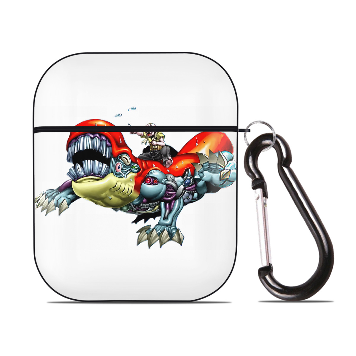 （画像用） 遊☆戯☆王 Yu-Gi-Oh! AirPods 第2世代保護ケース ハードシェル ブラック 耐衝撃・防指紋・カラビナ付き