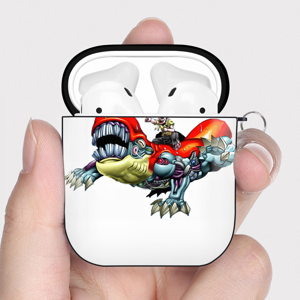 （画像用） 遊☆戯☆王 Yu-Gi-Oh! AirPods 第2世代保護ケース ハードシェル ブラック 耐衝撃・防指紋・カラビナ付き