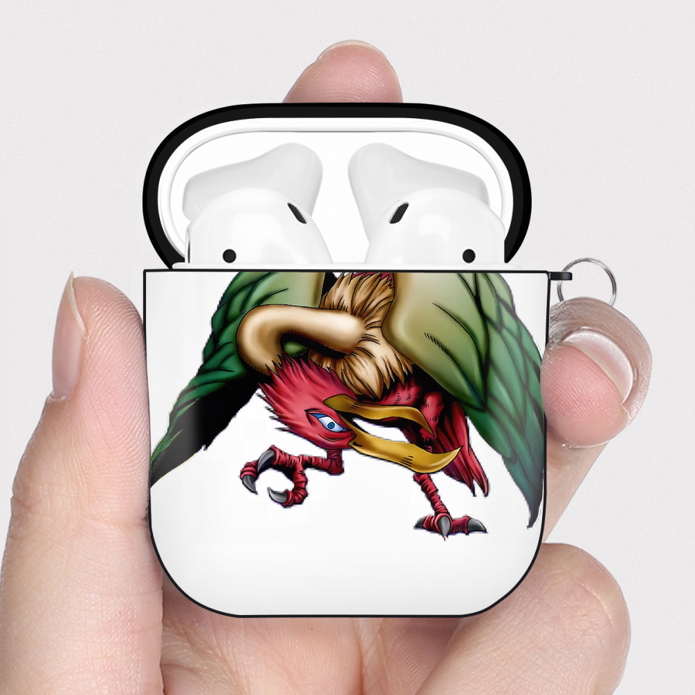 （画像用） 遊☆戯☆王 Yu-Gi-Oh! AirPods 第2世代保護ケース ハードシェル ブラック 耐衝撃・防指紋・カラビナ付き