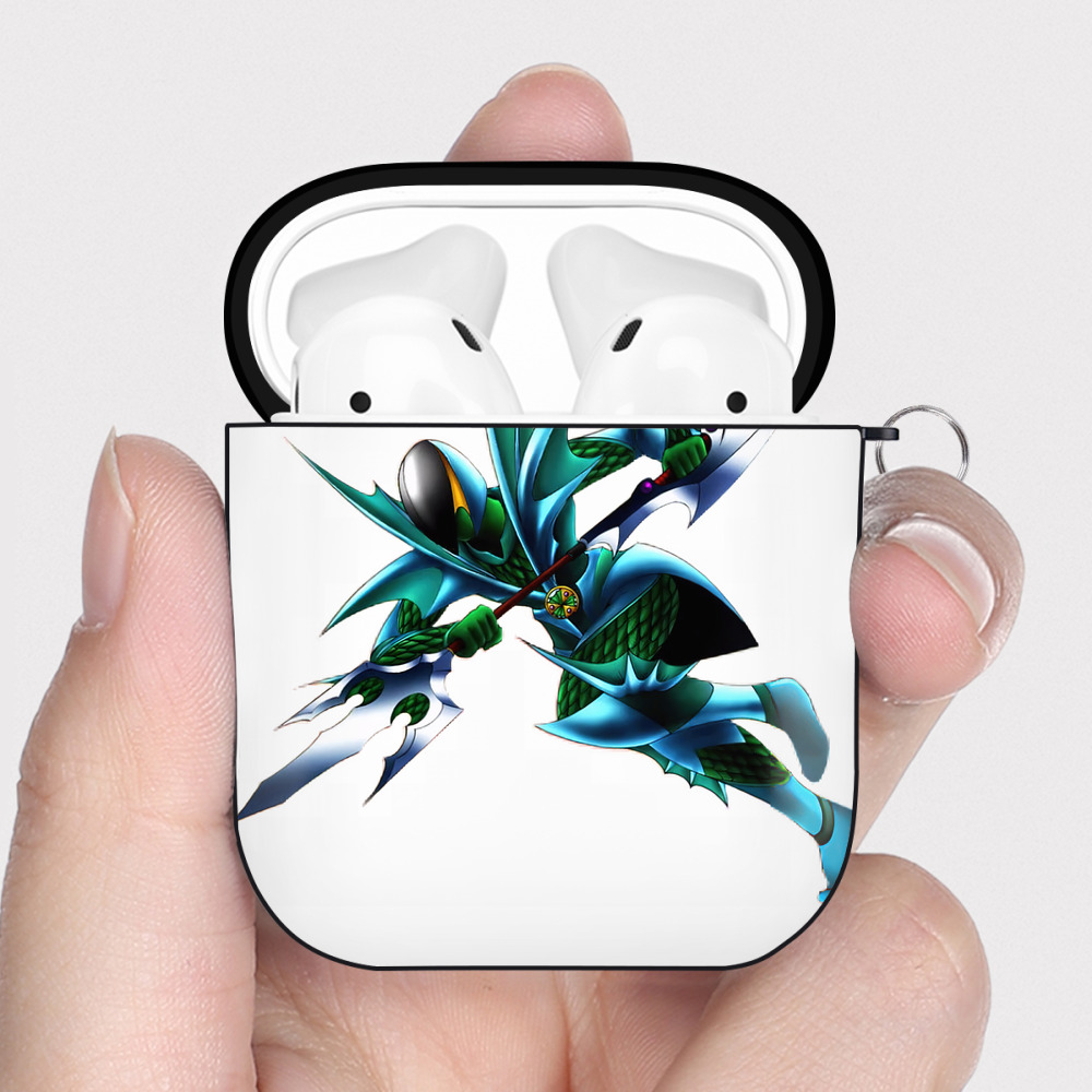 （画像用） 遊☆戯☆王 Yu-Gi-Oh! AirPods 第2世代保護ケース ハードシェル ブラック 耐衝撃・防指紋・カラビナ付き