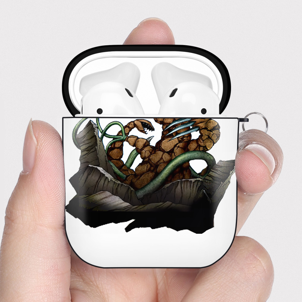 （画像用） 遊☆戯☆王 Yu-Gi-Oh! AirPods 第2世代保護ケース ハードシェル ブラック 耐衝撃・防指紋・カラビナ付き