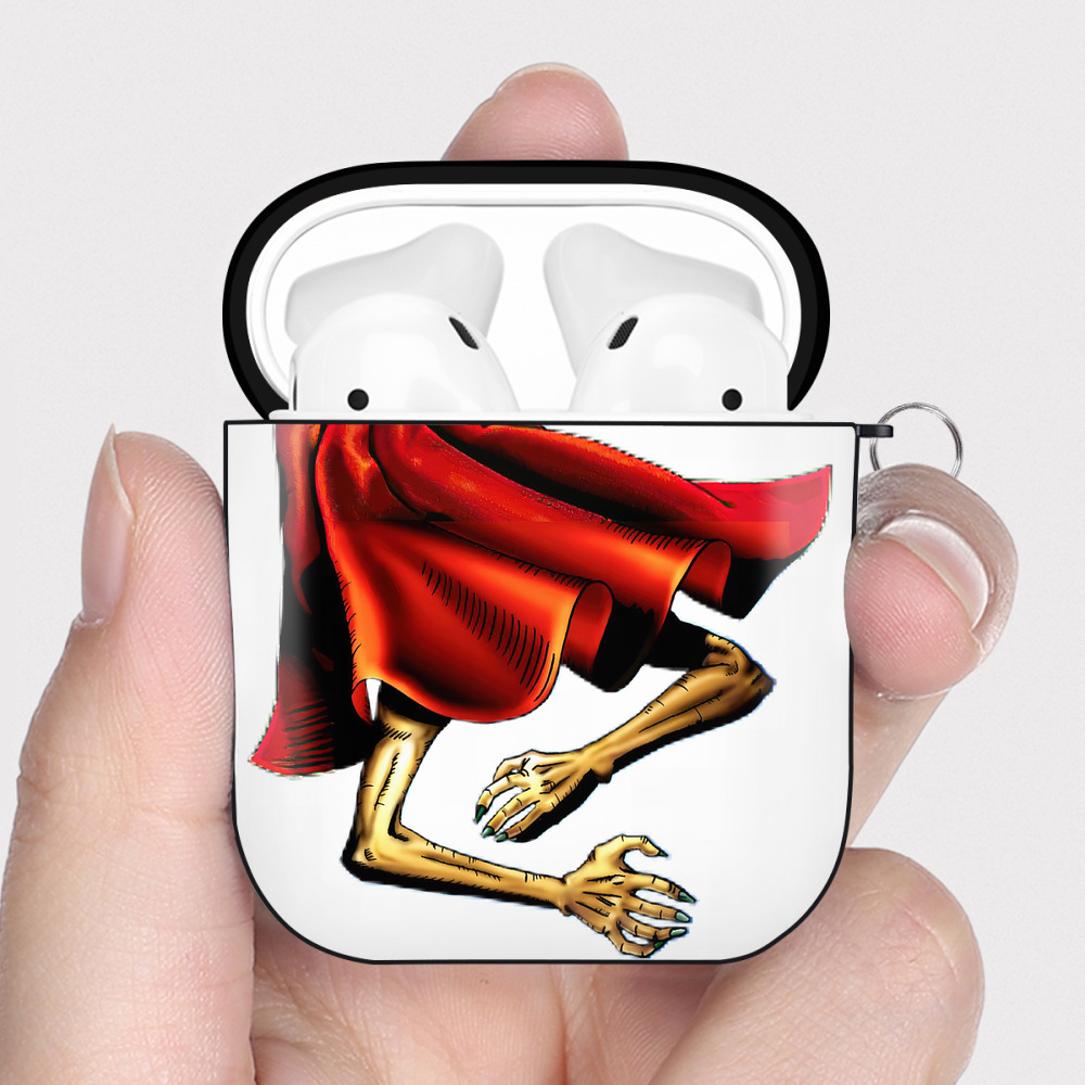 （画像用） 遊☆戯☆王 Yu-Gi-Oh! AirPods 第2世代保護ケース ハードシェル ブラック 耐衝撃・防指紋・カラビナ付き