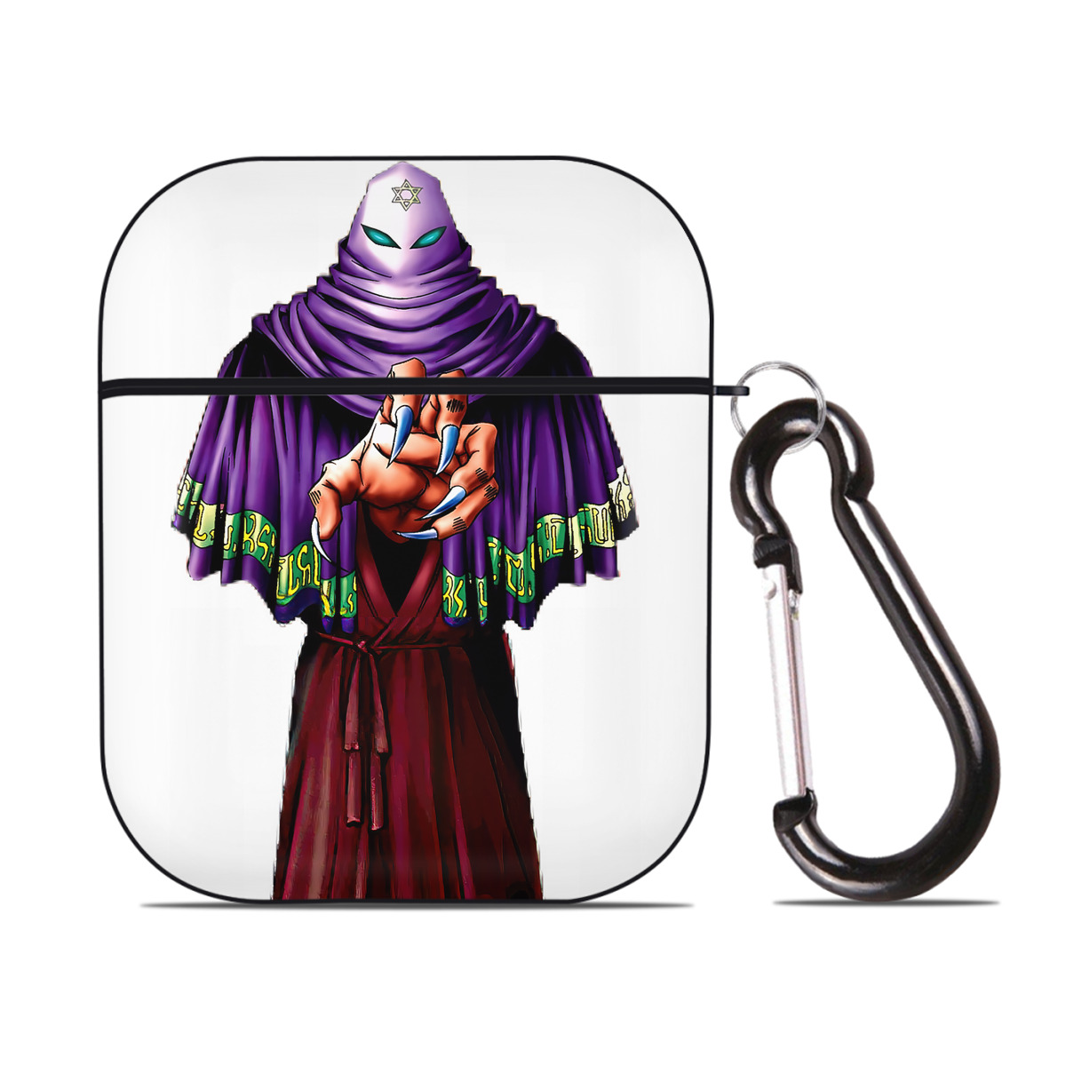（画像用） 遊☆戯☆王 Yu-Gi-Oh! AirPods 第2世代保護ケース ハードシェル ブラック 耐衝撃・防指紋・カラビナ付き
