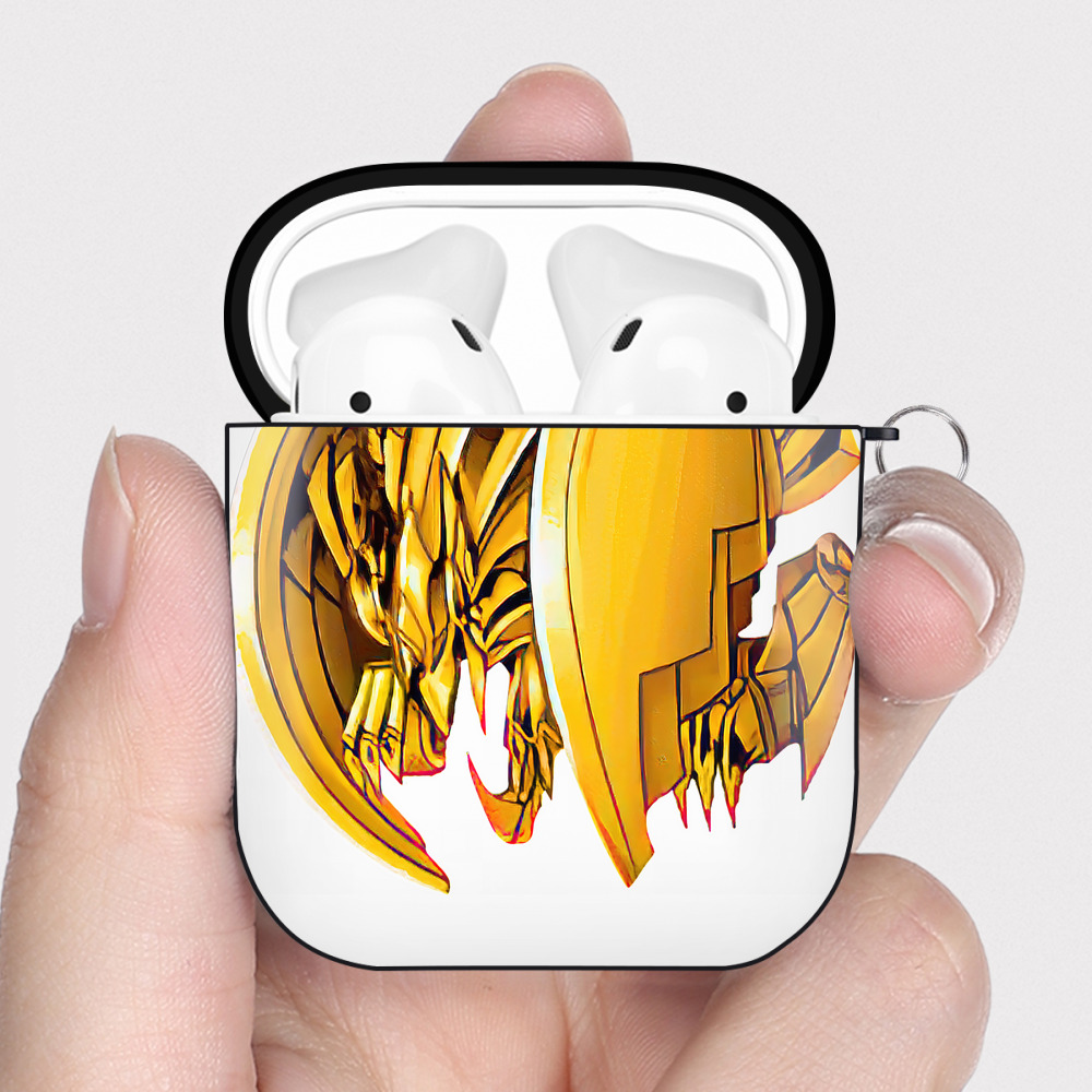（画像用） 遊☆戯☆王 Yu-Gi-Oh! AirPods 第2世代保護ケース ハードシェル ブラック 耐衝撃・防指紋・カラビナ付き