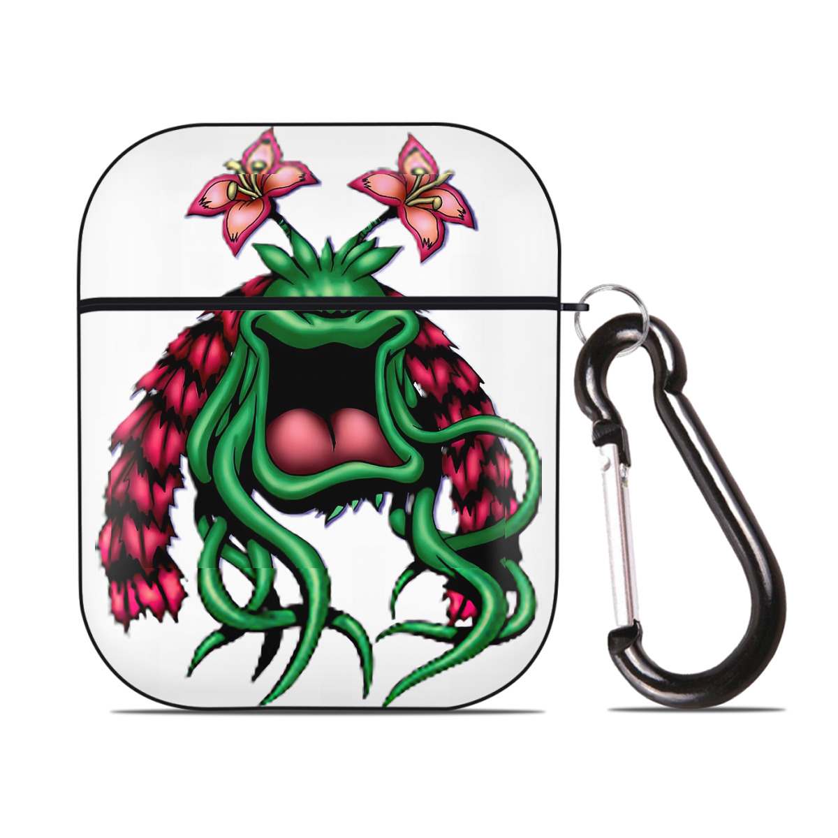 （画像用） 遊☆戯☆王 Yu-Gi-Oh! AirPods 第2世代保護ケース ハードシェル ブラック 耐衝撃・防指紋・カラビナ付き