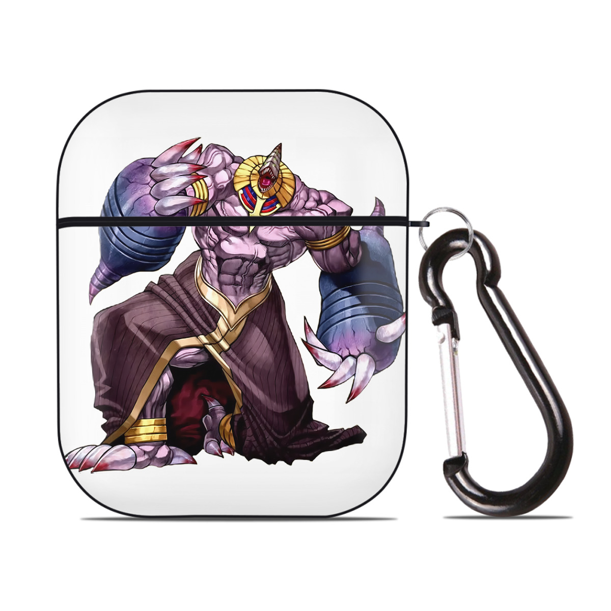 （画像用） 遊☆戯☆王 Yu-Gi-Oh! AirPods 第2世代保護ケース ハードシェル ブラック 耐衝撃・防指紋・カラビナ付き