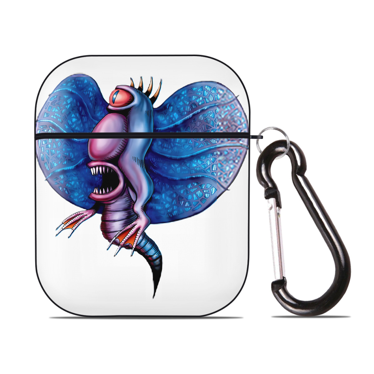 （画像用） 遊☆戯☆王 Yu-Gi-Oh! AirPods 第2世代保護ケース ハードシェル ブラック 耐衝撃・防指紋・カラビナ付き