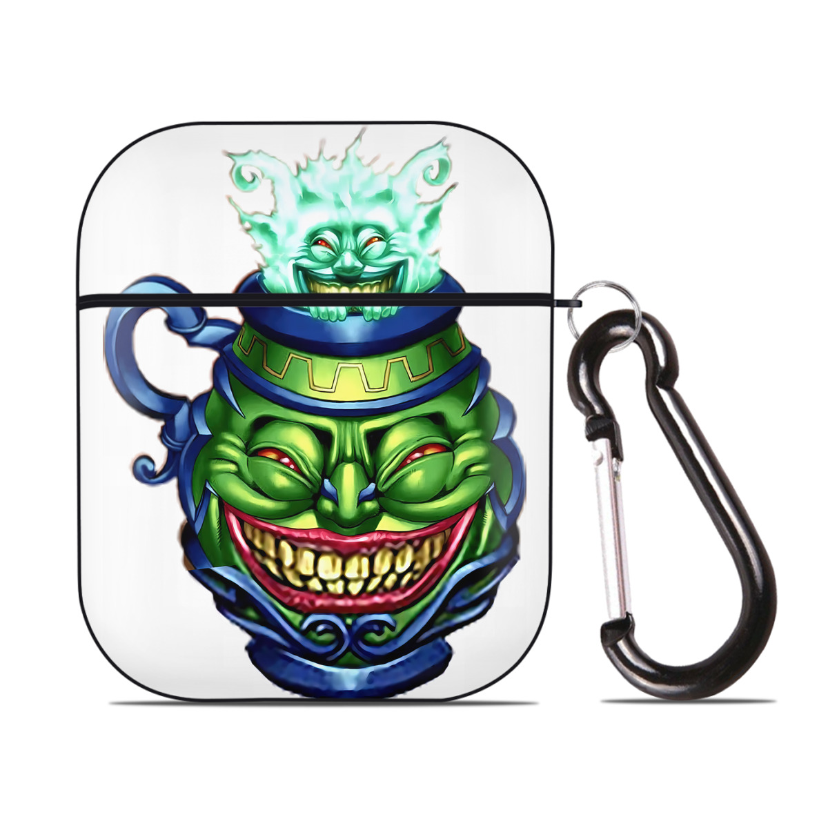 （画像用） 遊☆戯☆王 Yu-Gi-Oh! AirPods 第2世代保護ケース ハードシェル ブラック 耐衝撃・防指紋・カラビナ付き