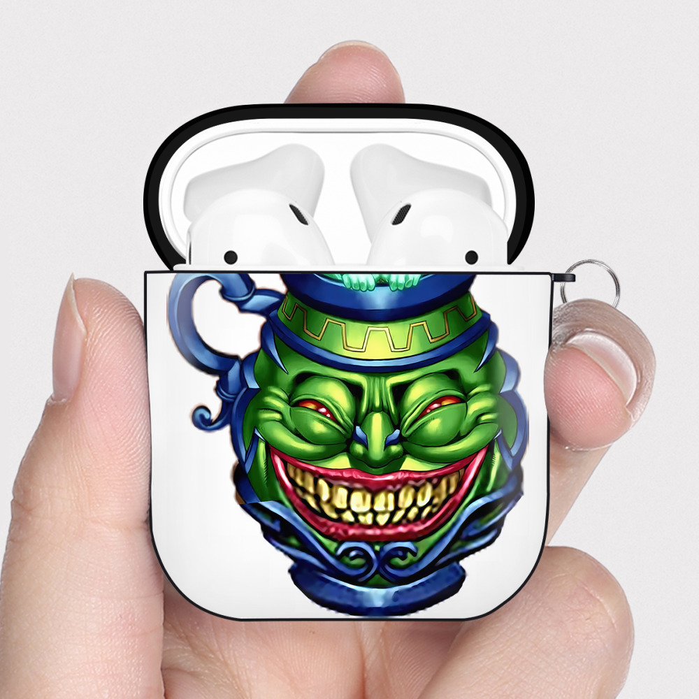 （画像用） 遊☆戯☆王 Yu-Gi-Oh! AirPods 第2世代保護ケース ハードシェル ブラック 耐衝撃・防指紋・カラビナ付き