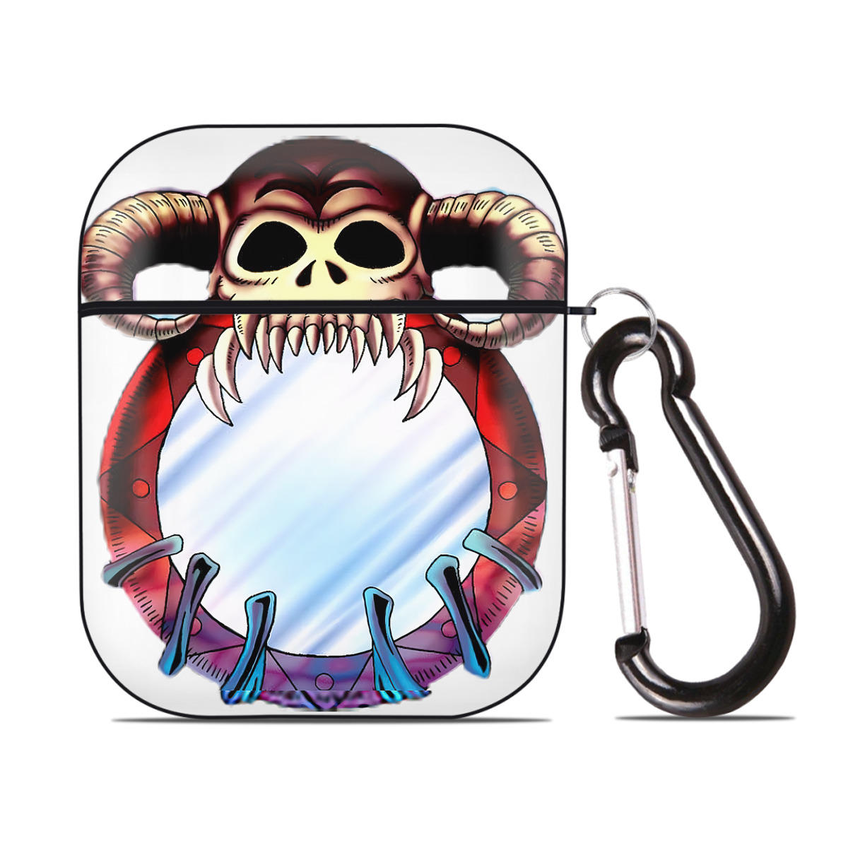 （画像用） 遊☆戯☆王 Yu-Gi-Oh! AirPods 第2世代保護ケース ハードシェル ブラック 耐衝撃・防指紋・カラビナ付き