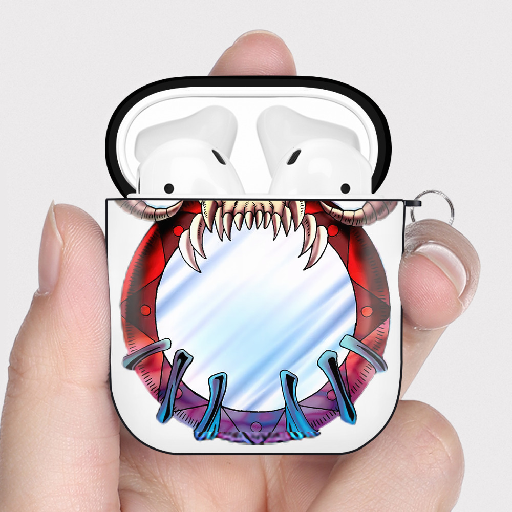 （画像用） 遊☆戯☆王 Yu-Gi-Oh! AirPods 第2世代保護ケース ハードシェル ブラック 耐衝撃・防指紋・カラビナ付き