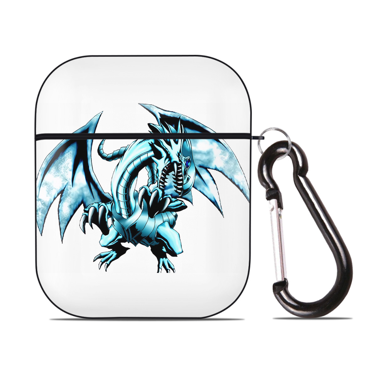 （画像用） 遊☆戯☆王 Yu-Gi-Oh! AirPods 第2世代保護ケース ハードシェル ブラック 耐衝撃・防指紋・カラビナ付き