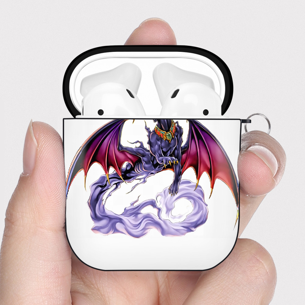 （画像用） 遊☆戯☆王 Yu-Gi-Oh! AirPods 第2世代保護ケース ハードシェル ブラック 耐衝撃・防指紋・カラビナ付き