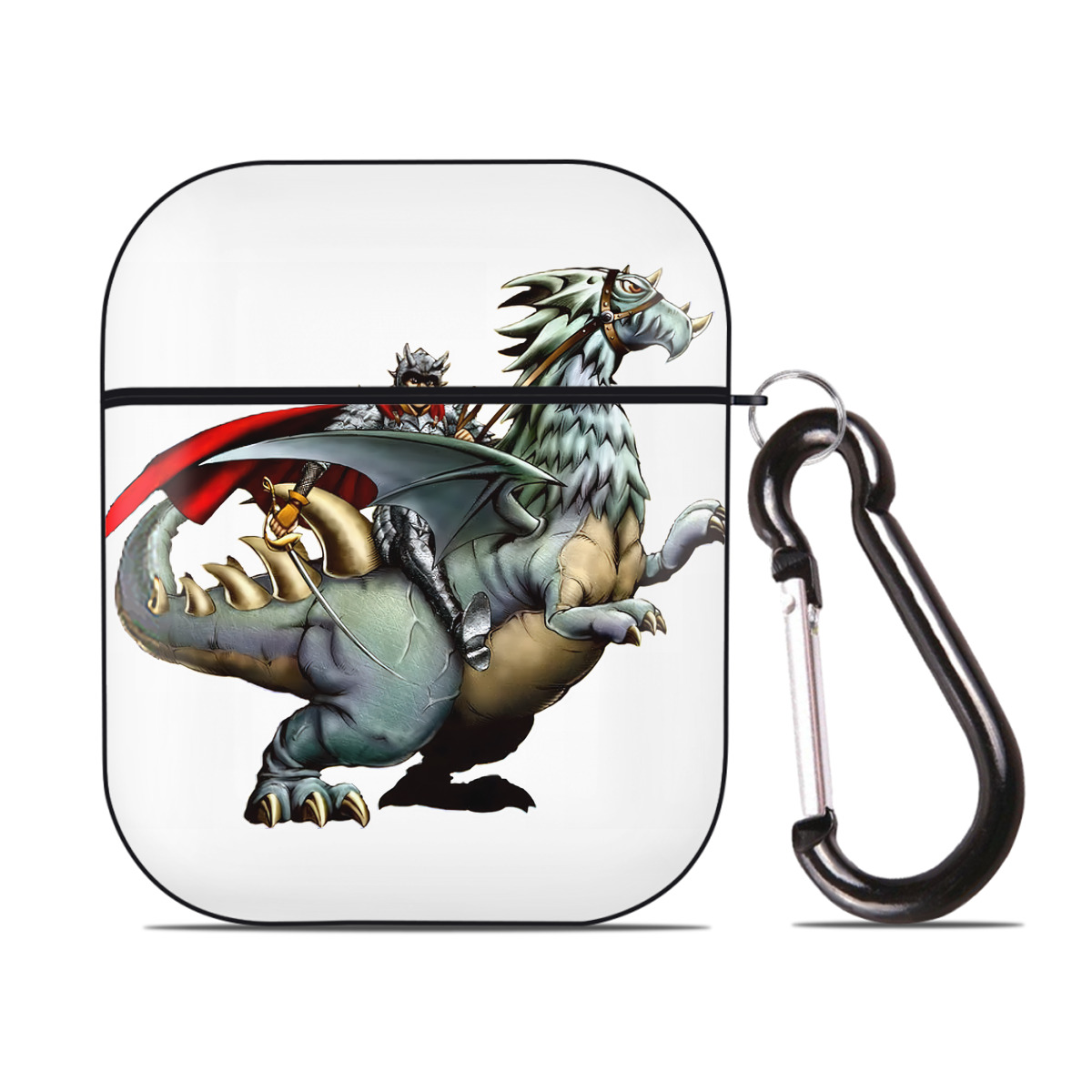 （画像用） 遊☆戯☆王 Yu-Gi-Oh! AirPods 第2世代保護ケース ハードシェル ブラック 耐衝撃・防指紋・カラビナ付き