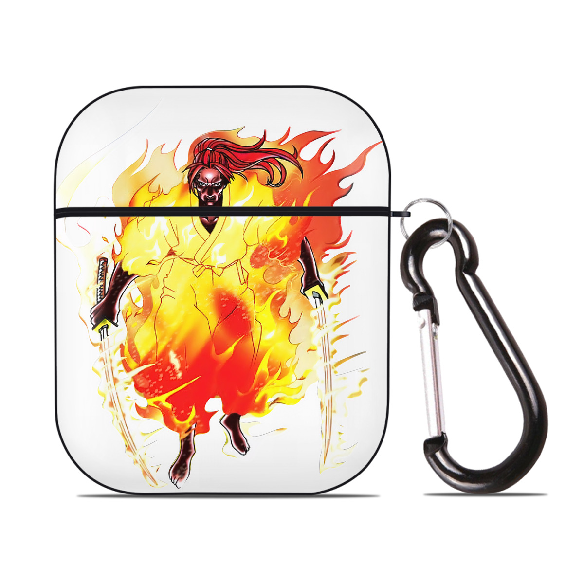 （画像用） 遊☆戯☆王 Yu-Gi-Oh! AirPods 第2世代保護ケース ハードシェル ブラック 耐衝撃・防指紋・カラビナ付き