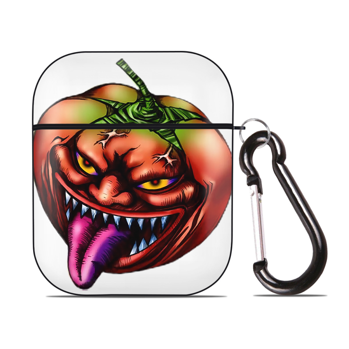 （画像用） 遊☆戯☆王 Yu-Gi-Oh! AirPods 第2世代保護ケース ハードシェル ブラック 耐衝撃・防指紋・カラビナ付き