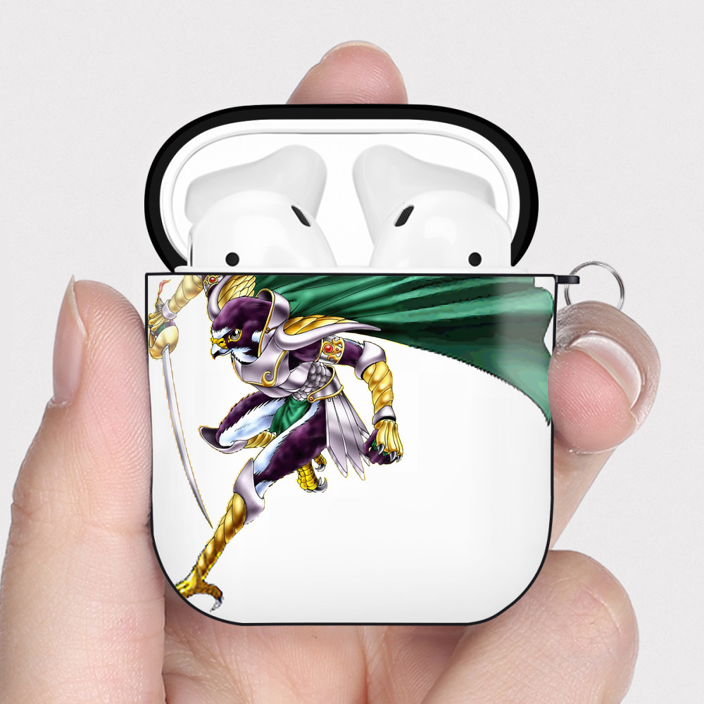 （画像用） 遊☆戯☆王 Yu-Gi-Oh! AirPods 第2世代保護ケース ハードシェル ブラック 耐衝撃・防指紋・カラビナ付き
