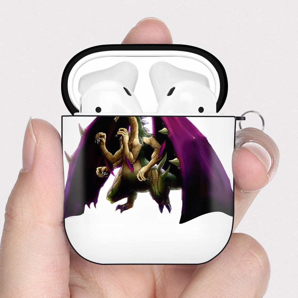 （画像用） 遊☆戯☆王 Yu-Gi-Oh! AirPods 第2世代保護ケース ハードシェル ブラック 耐衝撃・防指紋・カラビナ付き
