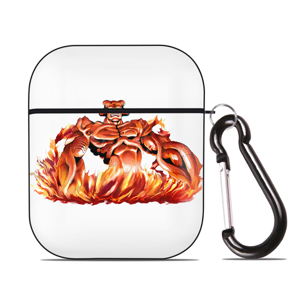 （画像用） 遊☆戯☆王 Yu-Gi-Oh! AirPods 第2世代保護ケース ハードシェル ブラック 耐衝撃・防指紋・カラビナ付き