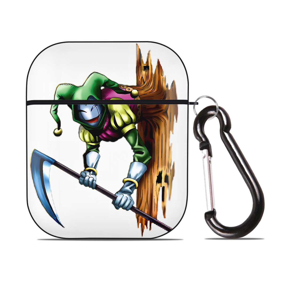 （画像用） 遊☆戯☆王 Yu-Gi-Oh! AirPods 第2世代保護ケース ハードシェル ブラック 耐衝撃・防指紋・カラビナ付き