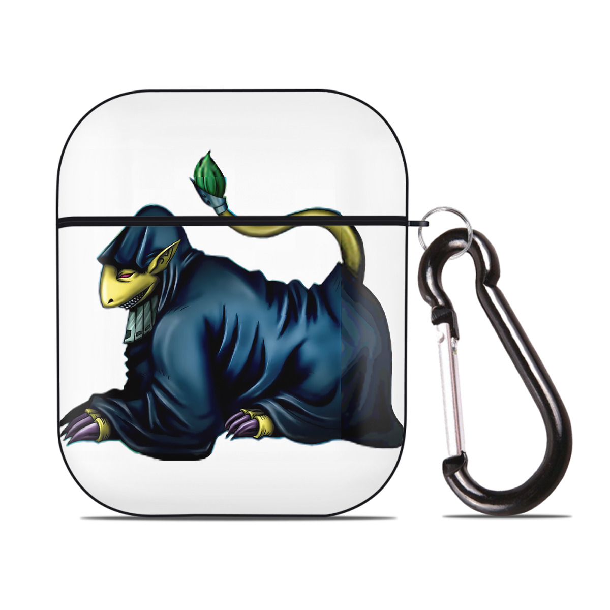 （画像用） 遊☆戯☆王 Yu-Gi-Oh! AirPods 第2世代保護ケース ハードシェル ブラック 耐衝撃・防指紋・カラビナ付き